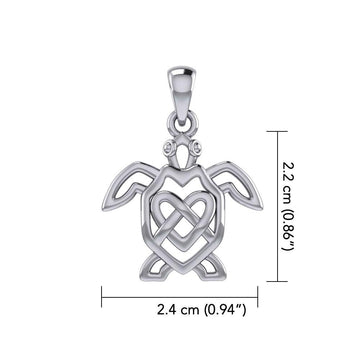 Celtic Turtle And Heart Pendant TPD6081 - Jewelry